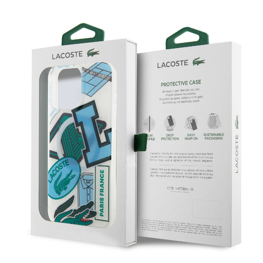Apple iPhone 15 Pro Max Uyumlu Kılıf Lacoste Orjinal Lisanslı M-safe Şarj Özellikli Çift Katmanlı Yamalar Desenli Kapak - 28