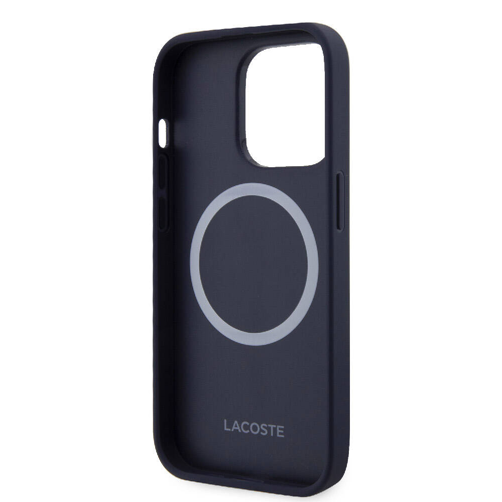 Apple iPhone 15 Pro Uyumlu Kılıf Lacoste Orjinal Lisanslı M-safe Şarj Özellikli PU Deri Görünümlü Karışık Monogram Desenli Kapak - 9