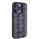 Apple iPhone 15 Pro Uyumlu Kılıf Lacoste Orjinal Lisanslı M-safe Şarj Özellikli PU Deri Görünümlü Karışık Monogram Desenli Kapak - 15