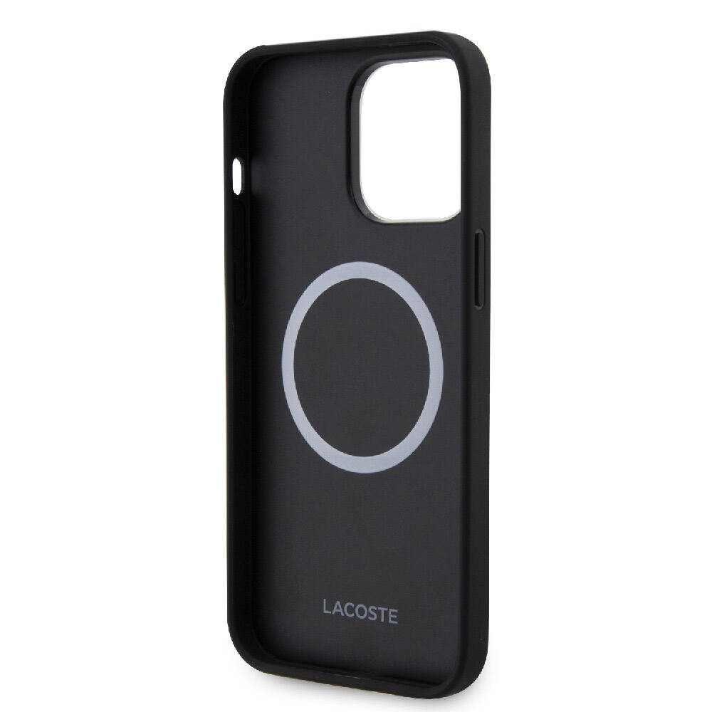 Apple iPhone 15 Pro Max Uyumlu Kılıf Lacoste Orjinal Lisanslı M-safe Şarj Özellikli PU Deri Görünümlü Karışık Monogram Desenli Kapak - 7