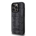 Apple iPhone 15 Pro Uyumlu Kılıf Lacoste Orjinal Lisanslı M-safe Şarj Özellikli PU Deri Görünümlü Kartlıklı Karışık Monogram Desenli Kapak - 1
