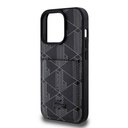 Apple iPhone 15 Pro Uyumlu Kılıf Lacoste Orjinal Lisanslı M-safe Şarj Özellikli PU Deri Görünümlü Kartlıklı Karışık Monogram Desenli Kapak - 5