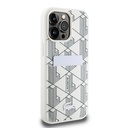 Apple iPhone 15 Pro Uyumlu Kılıf Lacoste Orjinal Lisanslı M-safe Şarj Özellikli PU Deri Görünümlü Kartlıklı Karışık Monogram Desenli Kapak - 10