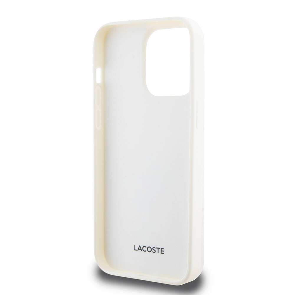 Apple iPhone 15 Pro Uyumlu Kılıf Lacoste Orjinal Lisanslı M-safe Şarj Özellikli PU Deri Görünümlü Kartlıklı Karışık Monogram Desenli Kapak - 13
