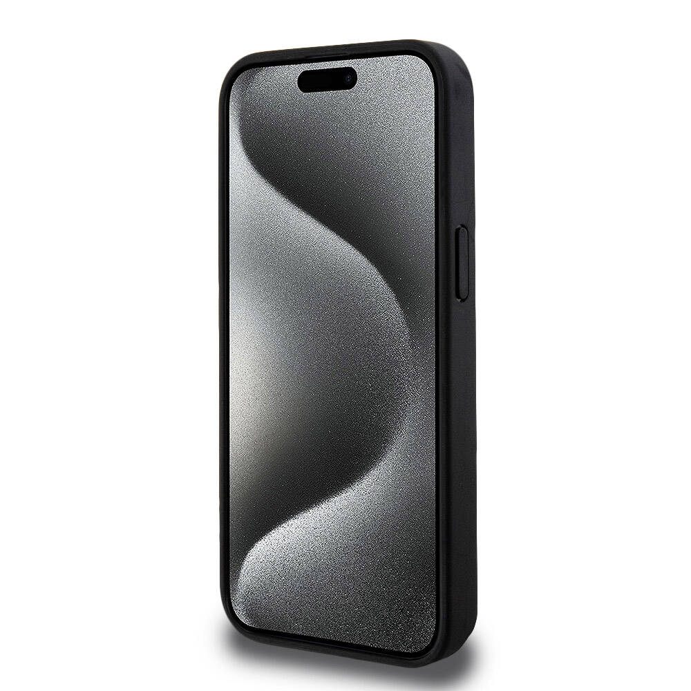 Apple iPhone 15 Pro Max Uyumlu Kılıf Lacoste Orjinal Lisanslı M-safe Şarj Özellikli PU Deri Görünümlü Kartlıklı Karışık Monogram Desenli Kapak - 18