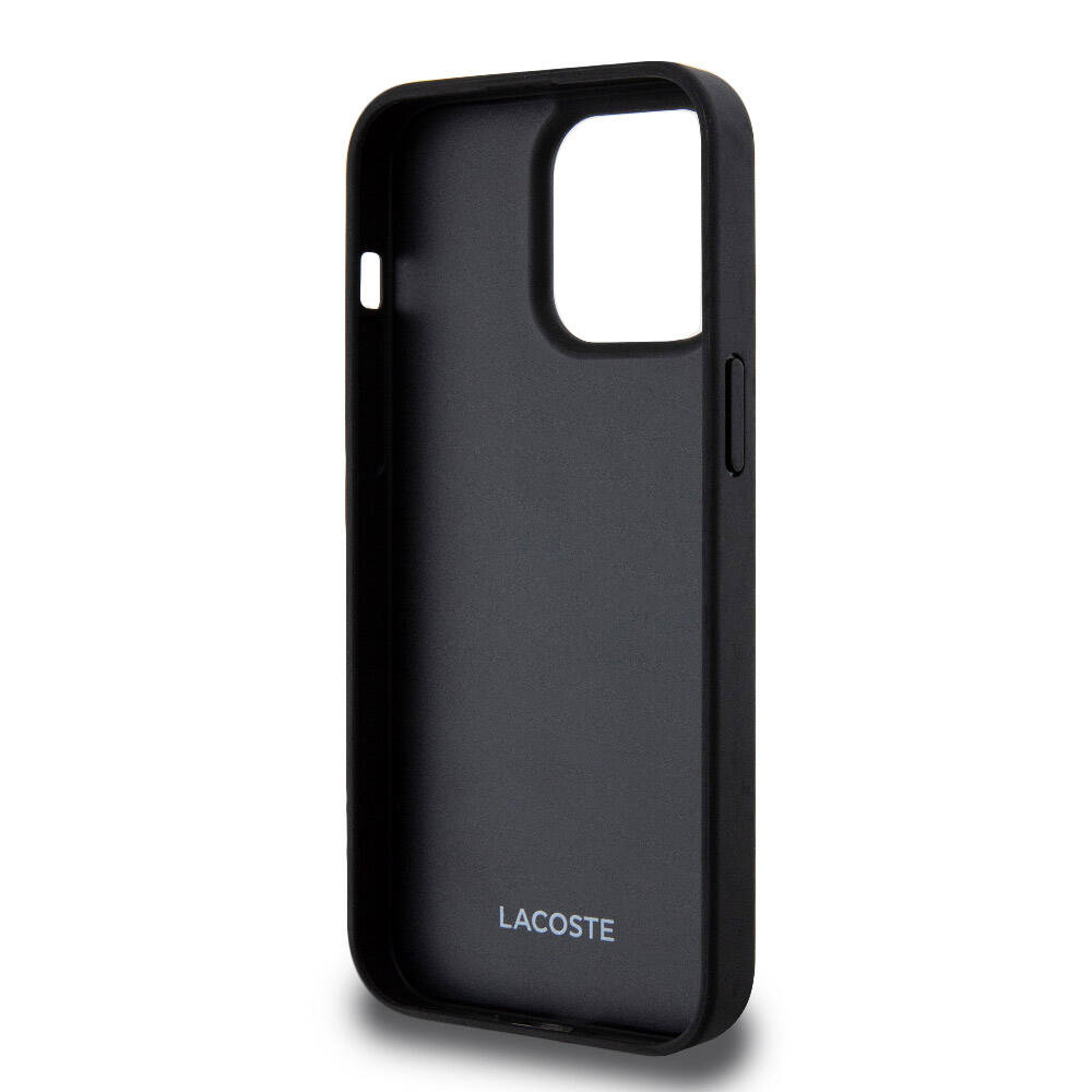 Apple iPhone 15 Pro Max Uyumlu Kılıf Lacoste Orjinal Lisanslı M-safe Şarj Özellikli PU Deri Görünümlü Kartlıklı Karışık Monogram Desenli Kapak - 20
