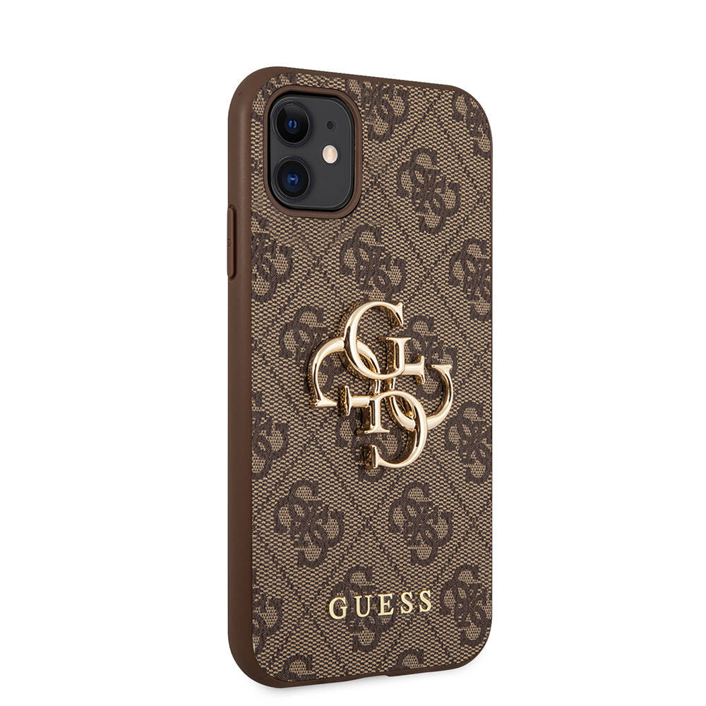 Apple iPhone 11 Uyumlu Kılıf Guess PU Deri Büyük Metal Logo Dizaynlı Kapak - 3