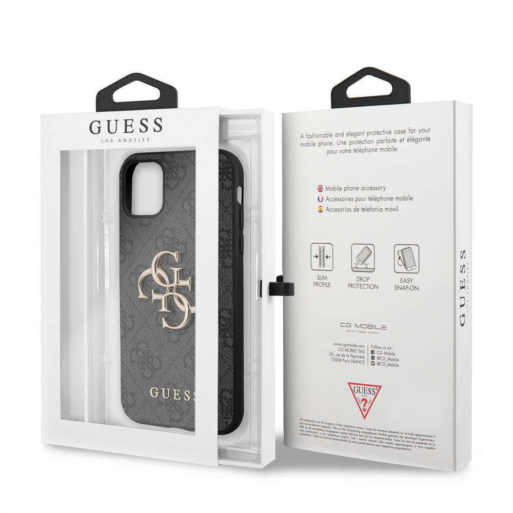 Apple iPhone 11 Uyumlu Kılıf Guess PU Deri Büyük Metal Logo Dizaynlı Kapak - 14