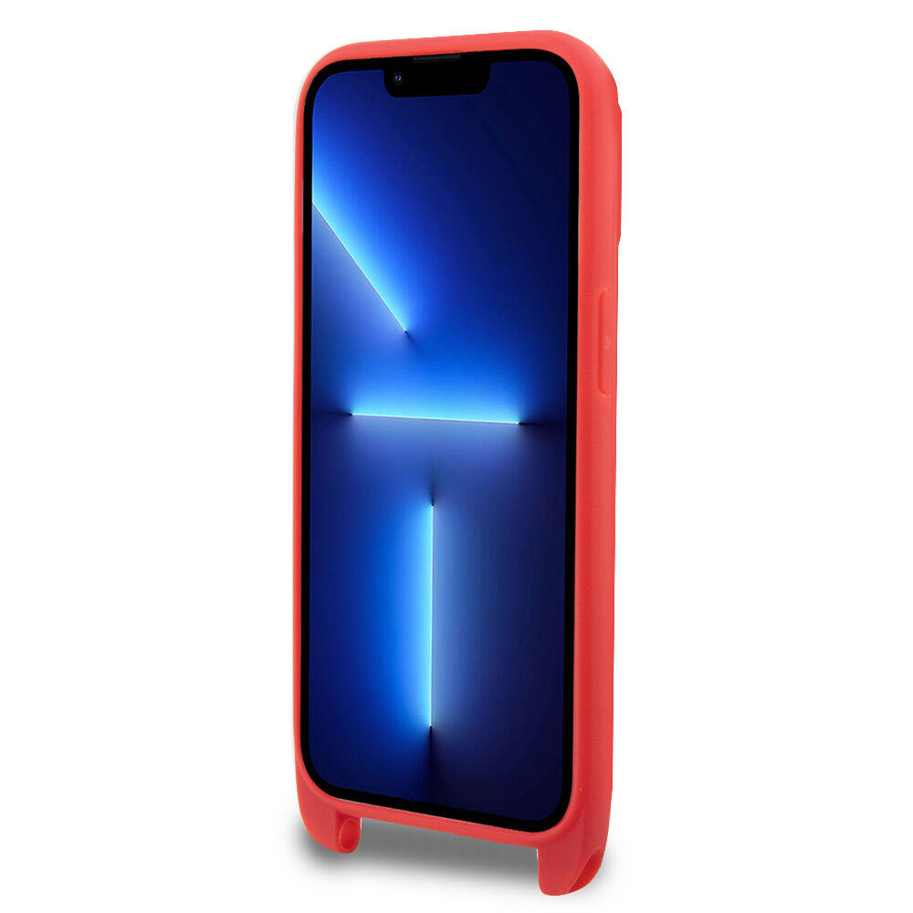 Apple iPhone 14 Pro Max Uyumlu Kılıf Lacoste Orjinal Lisanslı PU Pike Desenli Arka Yüzey Askılı İkonik Timsah Dokuma Logolu Kapak - 18