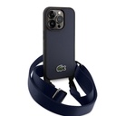 Apple iPhone 15 Pro Uyumlu Kılıf Lacoste Orjinal Lisanslı PU Pike Desenli Arka Yüzey Askılı İkonik Timsah Dokuma Logolu Kapak - 7