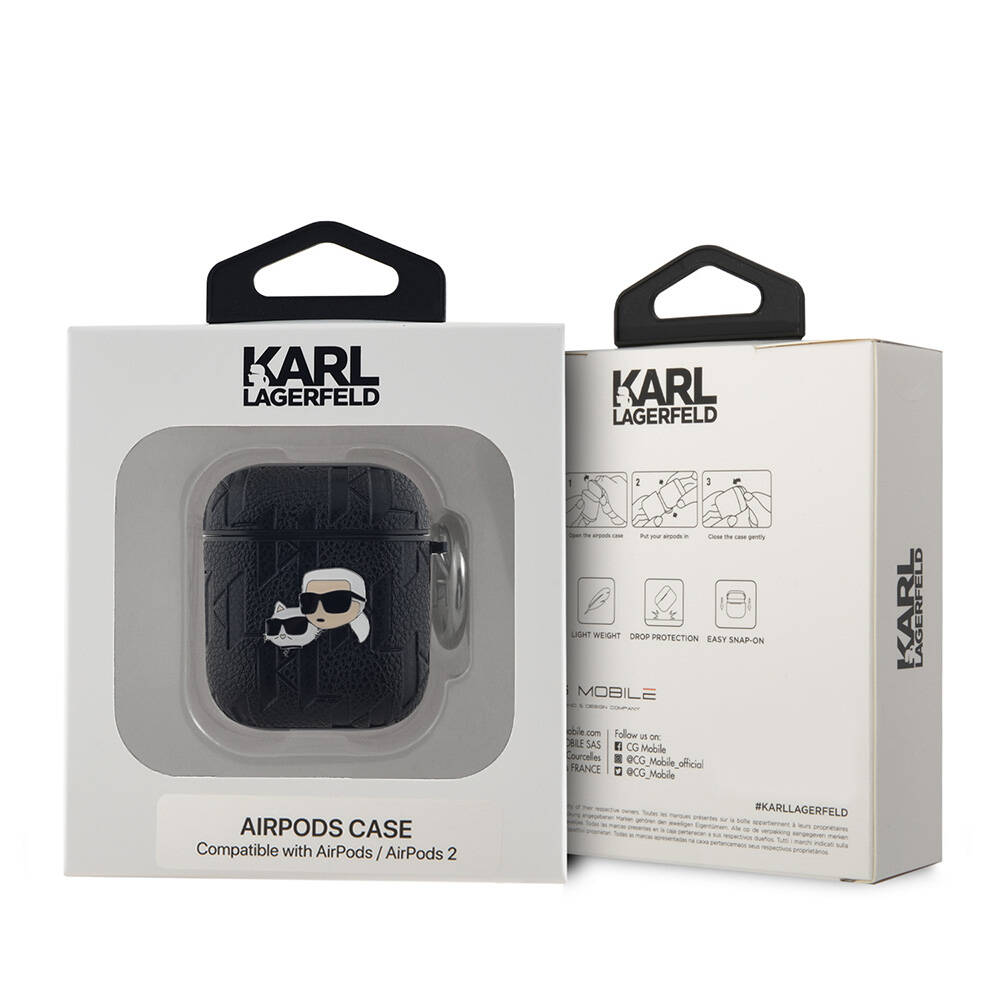 Apple Airpods Uyumlu Kılıf Karl Lagerfeld Orjinal Lisanslı Monogram Silikon Kapak - 2