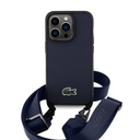 Apple iPhone 15 Pro Max Uyumlu Kılıf Lacoste Orjinal Lisanslı PU Pike Desenli Arka Yüzey Askılı İkonik Timsah Dokuma Logolu Kapak - 6