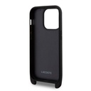 Apple iPhone 15 Pro Max Uyumlu Kılıf Lacoste Orjinal Lisanslı PU Pike Desenli Arka Yüzey Askılı İkonik Timsah Dokuma Logolu Kapak - 10