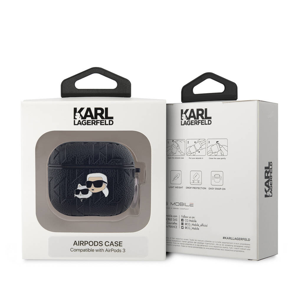 Apple Airpods 3. Nesil Uyumlu Kılıf Karl Lagerfeld Orjinal Lisanslı Monogram Silikon Kapak - 2