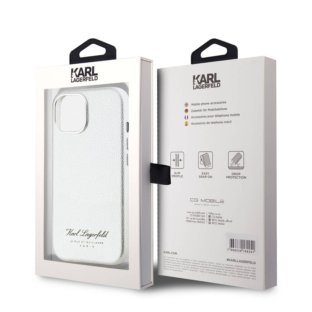 Apple iPhone 15 Uyumlu Kılıf Karl Lagerfeld Orjinal Lisanslı KL Yazılı Hotel Kapak - 7