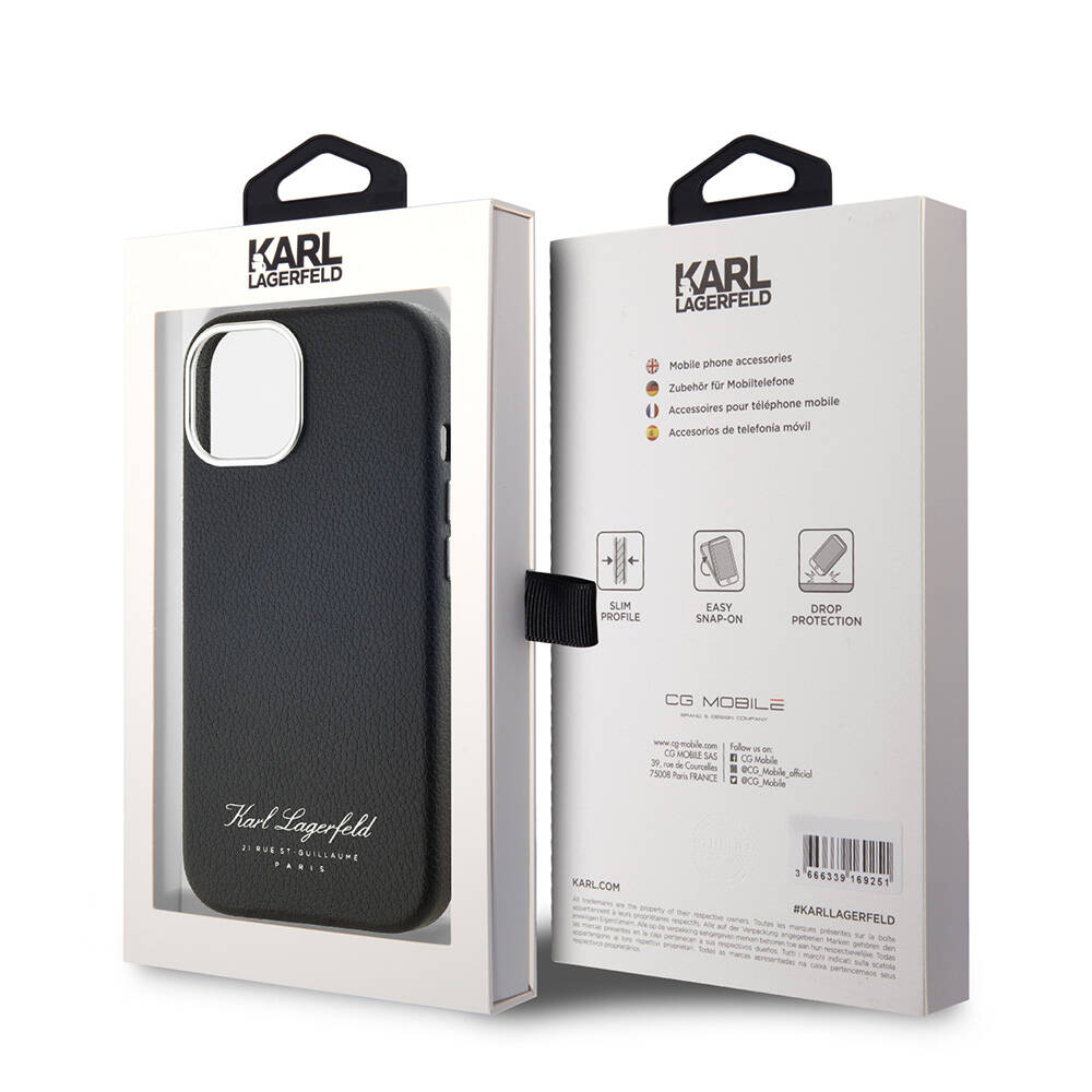 Apple iPhone 15 Uyumlu Kılıf Karl Lagerfeld Orjinal Lisanslı KL Yazılı Hotel Kapak - 14