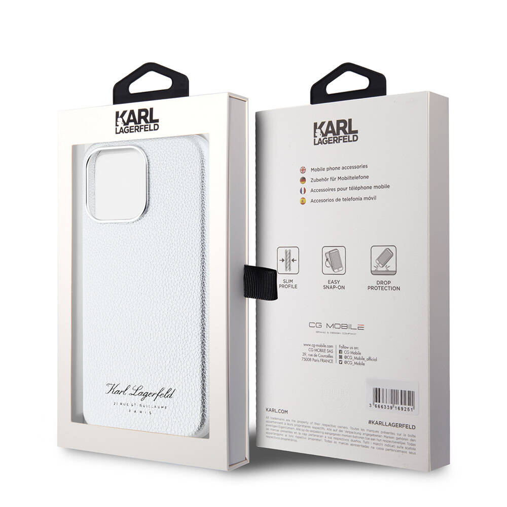 Apple iPhone 15 Pro Max Uyumlu Kılıf Karl Lagerfeld Orjinal Lisanslı KL Yazılı Hotel Kapak - 7