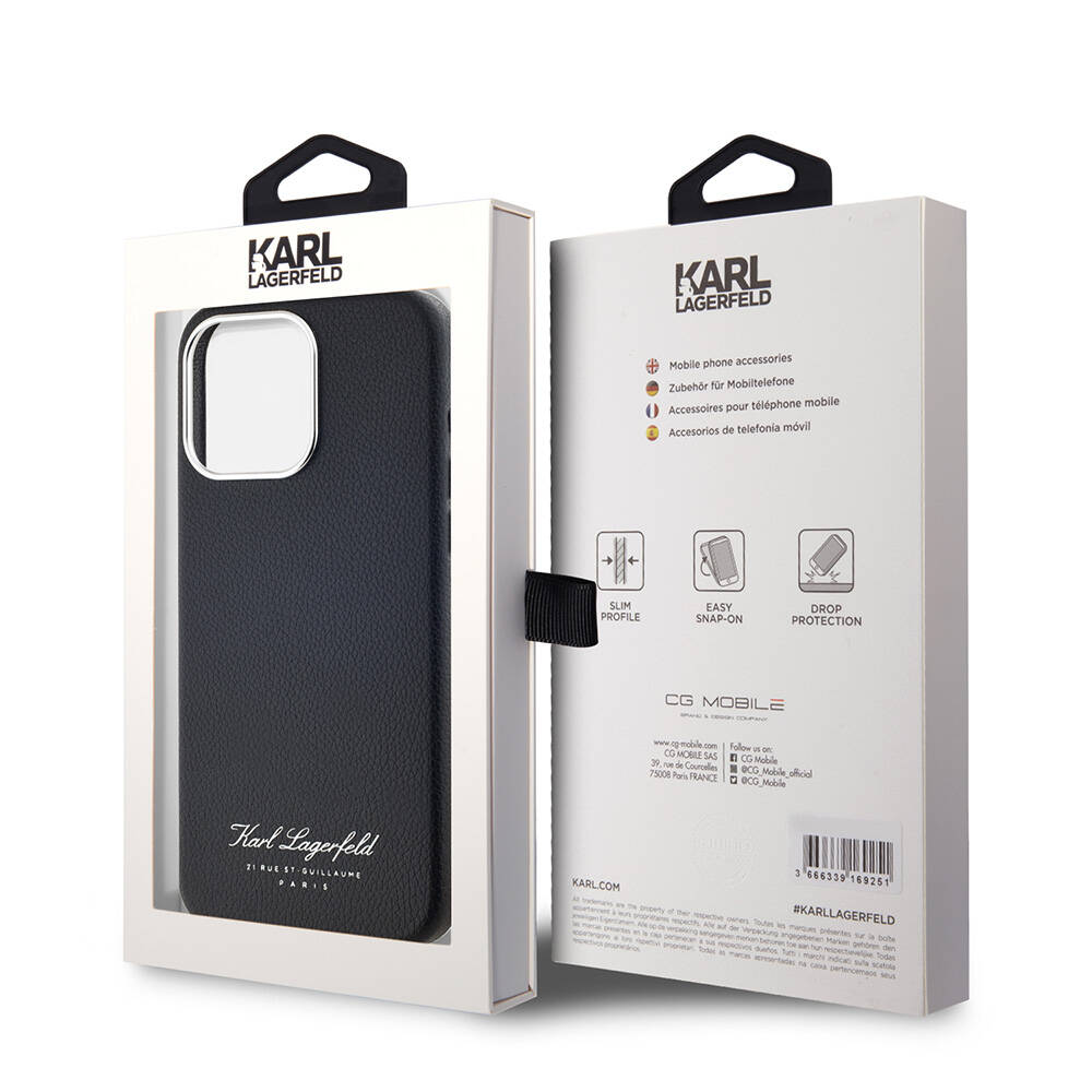 Apple iPhone 15 Pro Max Uyumlu Kılıf Karl Lagerfeld Orjinal Lisanslı KL Yazılı Hotel Kapak - 14