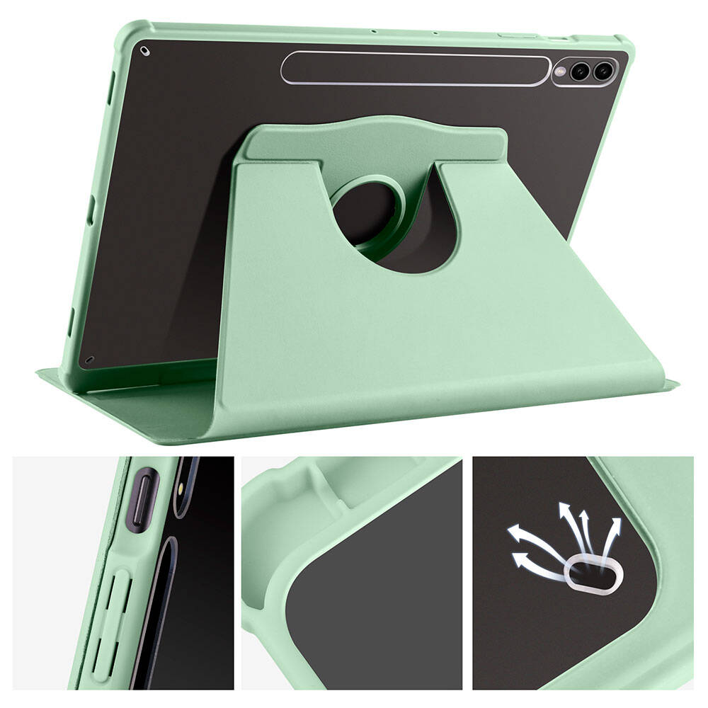 Galaxy Tab S10 Plus Kılıf Zore Termik Kalem Bölmeli Dönebilen Standlı Kılıf - 38