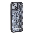 Apple iPhone 14 Uyumlu Kılıf Karl Lagerfeld Orjinal Lisanslı Simli KL Yazılı Monogram Gradıent Kapak - 3