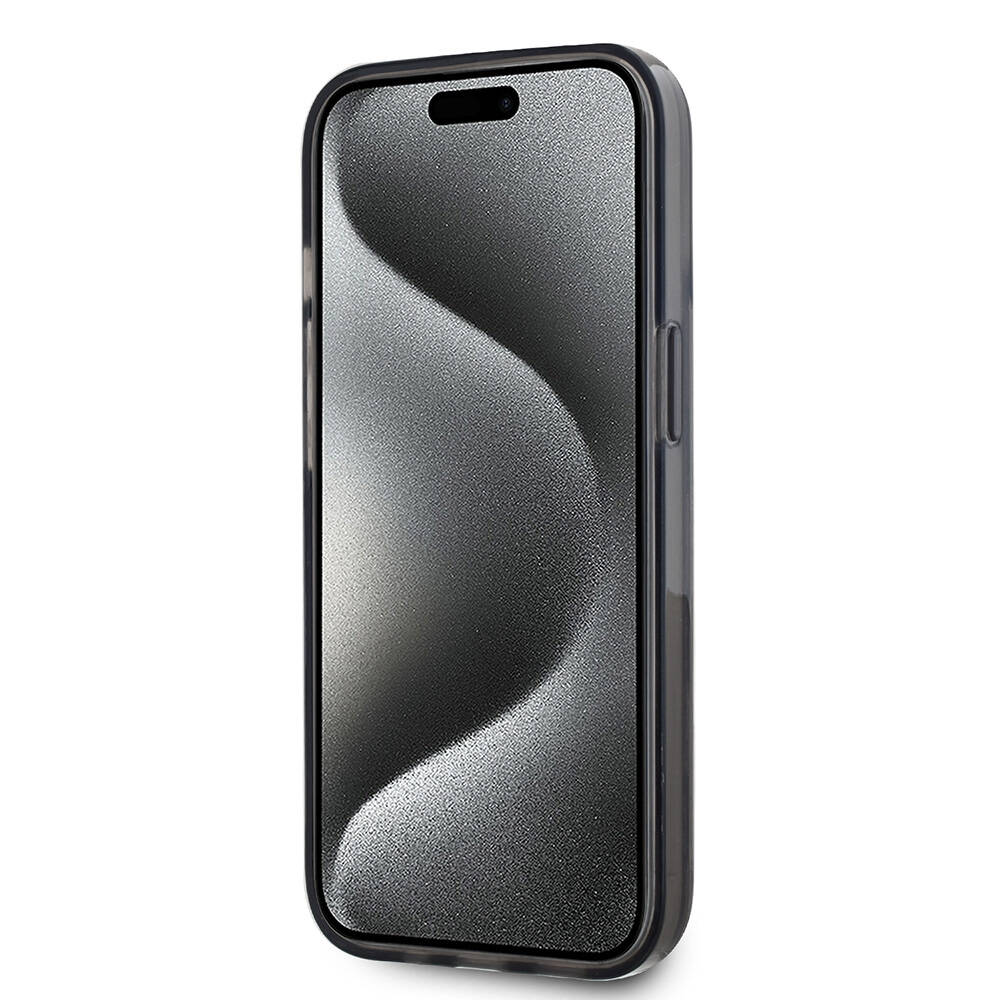 Apple iPhone 14 Uyumlu Kılıf Karl Lagerfeld Orjinal Lisanslı Simli KL Yazılı Monogram Gradıent Kapak - 4