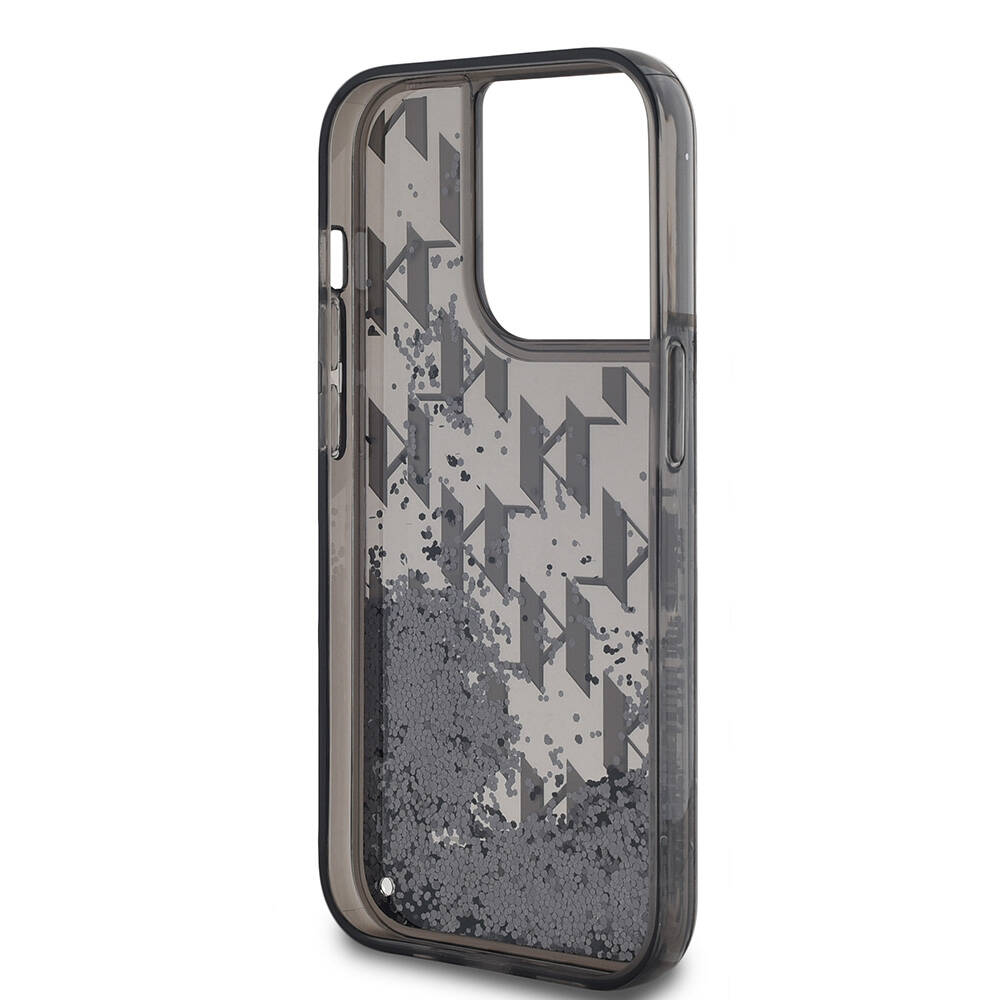 Apple iPhone 14 Pro Max Uyumlu Kılıf Karl Lagerfeld Orjinal Lisanslı Simli KL Yazılı Monogram Gradıent Kapak - 4