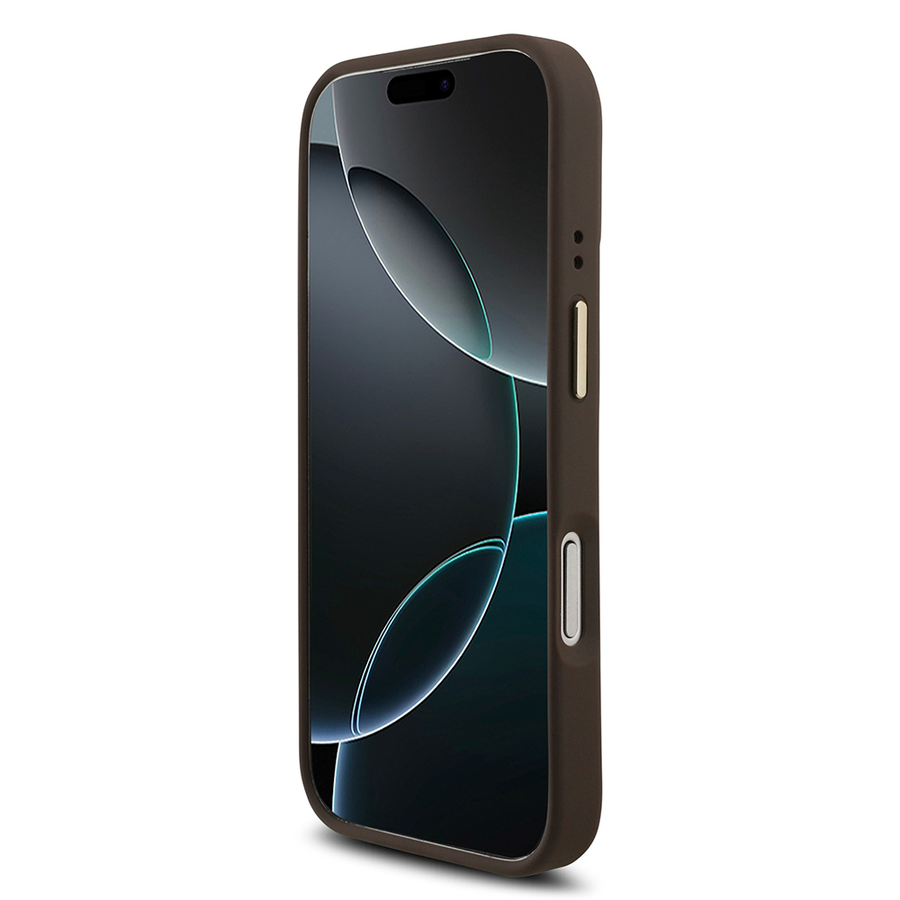 Apple iPhone 17 Pro Uyumlu Kılıf Guess Orjinal Lisanslı Gold Metal Kamera Çerçeveli 4G Desenli Metal Büyük 4G ve Yazı Logolu Kapak - 16