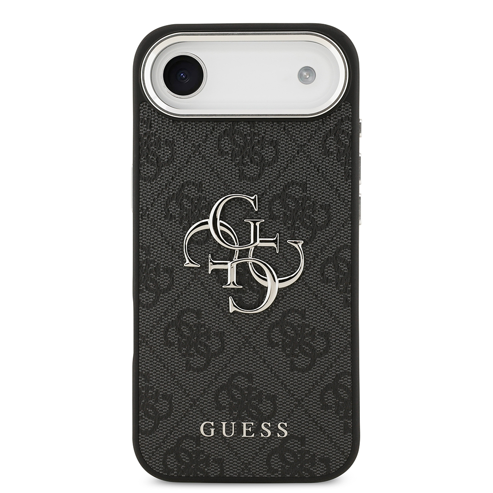 Apple iPhone 17 Air Uyumlu Kılıf Guess Orjinal Lisanslı Gümüş Metal Kamera Çerçeveli 4G Desenli Metal Büyük 4G ve Yazı Logolu Kapak - 2