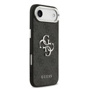 Apple iPhone 17 Air Uyumlu Kılıf Guess Orjinal Lisanslı Gümüş Metal Kamera Çerçeveli 4G Desenli Metal Büyük 4G ve Yazı Logolu Kapak - 3