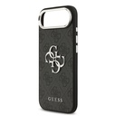 Apple iPhone 17 Air Uyumlu Kılıf Guess Orjinal Lisanslı Gümüş Metal Kamera Çerçeveli 4G Desenli Metal Büyük 4G ve Yazı Logolu Kapak - 5