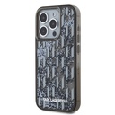 Apple iPhone 15 Pro Uyumlu Kılıf Karl Lagerfeld Orjinal Lisanslı Simli KL Yazılı Monogram Gradıent Kapak - 1