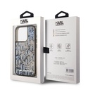 Apple iPhone 15 Pro Max Uyumlu Kılıf Karl Lagerfeld Orjinal Lisanslı Simli KL Yazılı Monogram Gradıent Kapak - 7