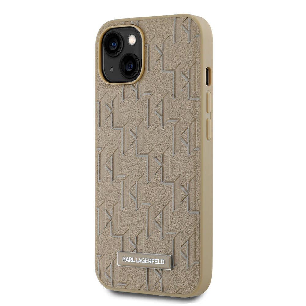 Apple iPhone 14 Uyumlu Kılıf Karl Lagerfeld Orjinal Lisanslı M-safe Şarj Özellikli KL Yazılı Hot Stamp Kapak - 1