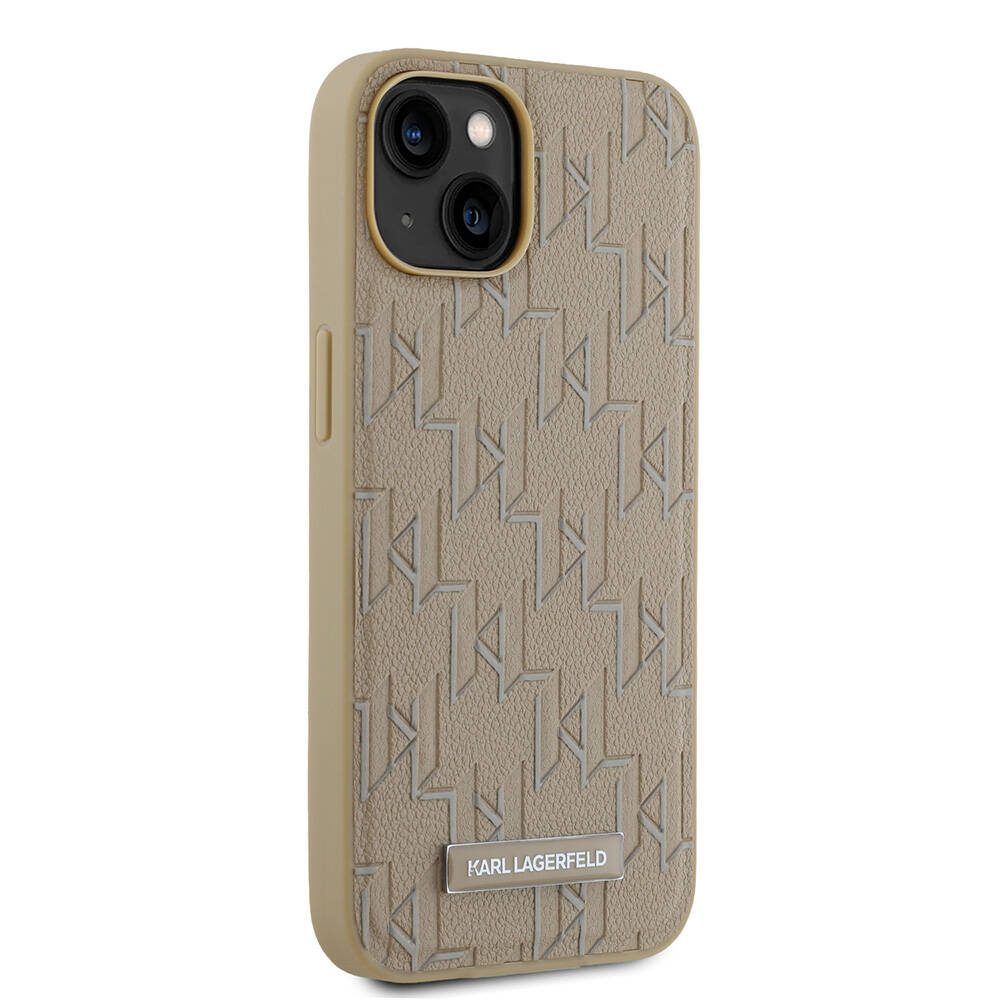 Apple iPhone 14 Uyumlu Kılıf Karl Lagerfeld Orjinal Lisanslı M-safe Şarj Özellikli KL Yazılı Hot Stamp Kapak - 5