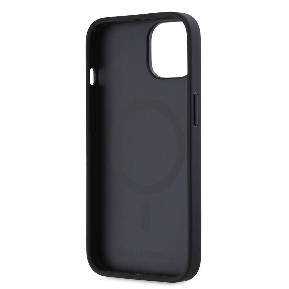 Apple iPhone 14 Uyumlu Kılıf Karl Lagerfeld Orjinal Lisanslı M-safe Şarj Özellikli KL Yazılı Hot Stamp Kapak - 12