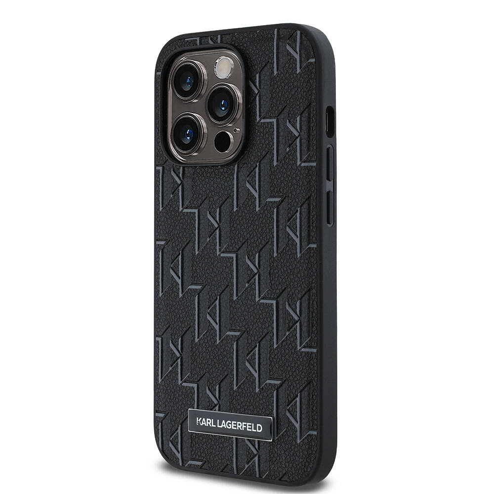Apple iPhone 14 Pro Max Uyumlu Kılıf Karl Lagerfeld Orjinal Lisanslı M-safe Şarj Özellikli KL Yazılı Hot Stamp Kapak - 1