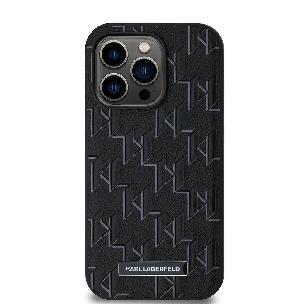 Apple iPhone 14 Pro Max Uyumlu Kılıf Karl Lagerfeld Orjinal Lisanslı M-safe Şarj Özellikli KL Yazılı Hot Stamp Kapak - 3