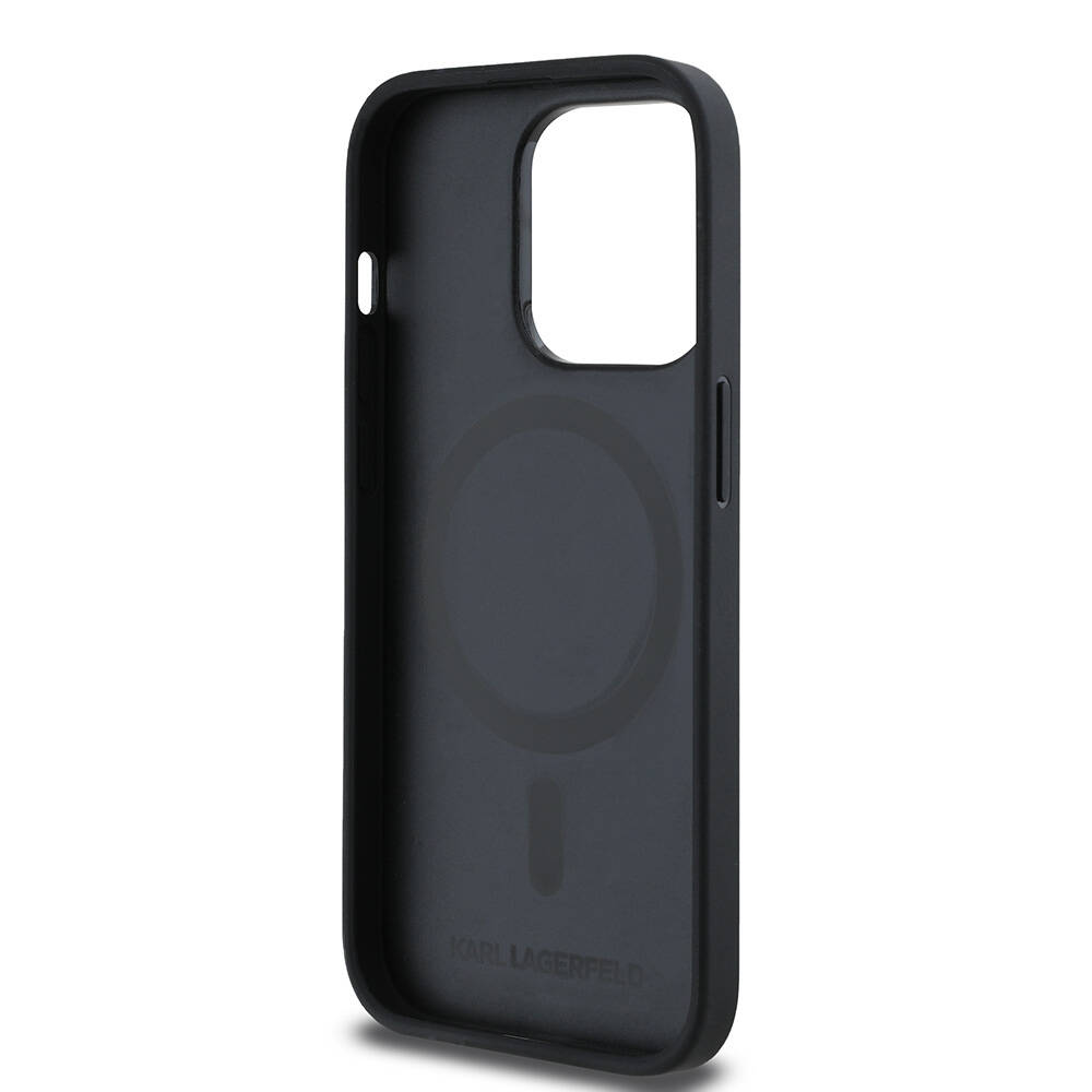 Apple iPhone 14 Pro Max Uyumlu Kılıf Karl Lagerfeld Orjinal Lisanslı M-safe Şarj Özellikli KL Yazılı Hot Stamp Kapak - 11