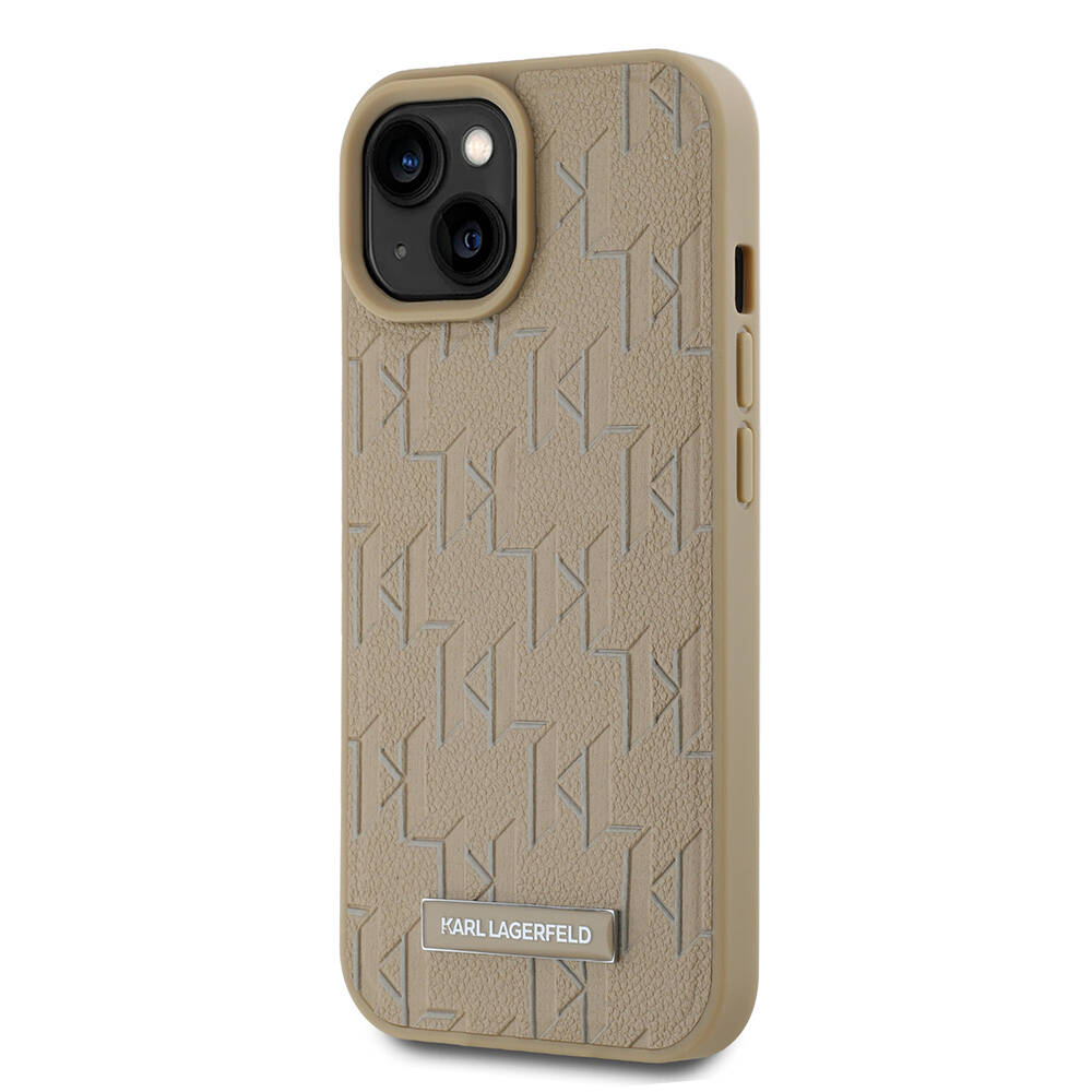 Apple iPhone 15 Uyumlu Kılıf Karl Lagerfeld Orjinal Lisanslı M-safe Şarj Özellikli KL Yazılı Hot Stamp Kapak - 1