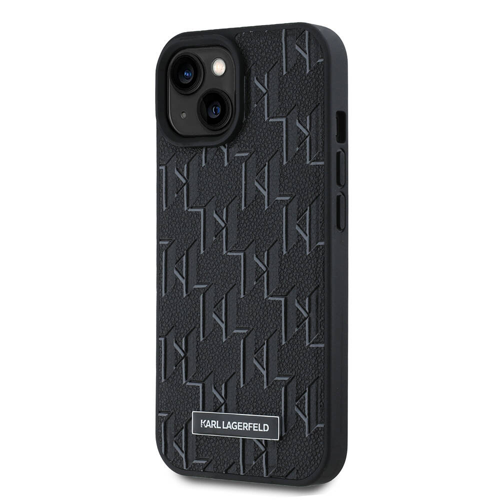 Apple iPhone 15 Uyumlu Kılıf Karl Lagerfeld Orjinal Lisanslı M-safe Şarj Özellikli KL Yazılı Hot Stamp Kapak - 2