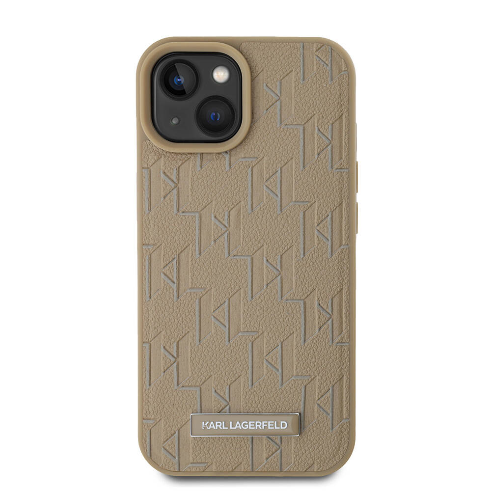 Apple iPhone 15 Uyumlu Kılıf Karl Lagerfeld Orjinal Lisanslı M-safe Şarj Özellikli KL Yazılı Hot Stamp Kapak - 3