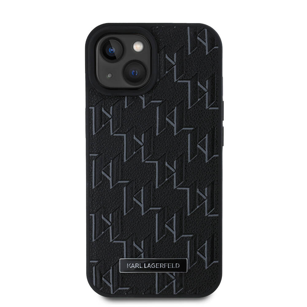 Apple iPhone 15 Uyumlu Kılıf Karl Lagerfeld Orjinal Lisanslı M-safe Şarj Özellikli KL Yazılı Hot Stamp Kapak - 4