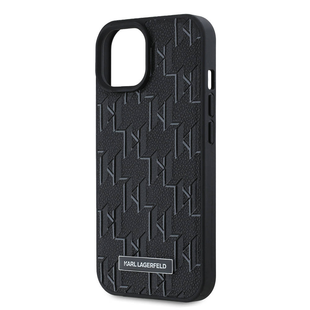 Apple iPhone 15 Uyumlu Kılıf Karl Lagerfeld Orjinal Lisanslı M-safe Şarj Özellikli KL Yazılı Hot Stamp Kapak - 10