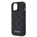 Apple iPhone 15 Uyumlu Kılıf Karl Lagerfeld Orjinal Lisanslı M-safe Şarj Özellikli KL Yazılı Hot Stamp Kapak - 10