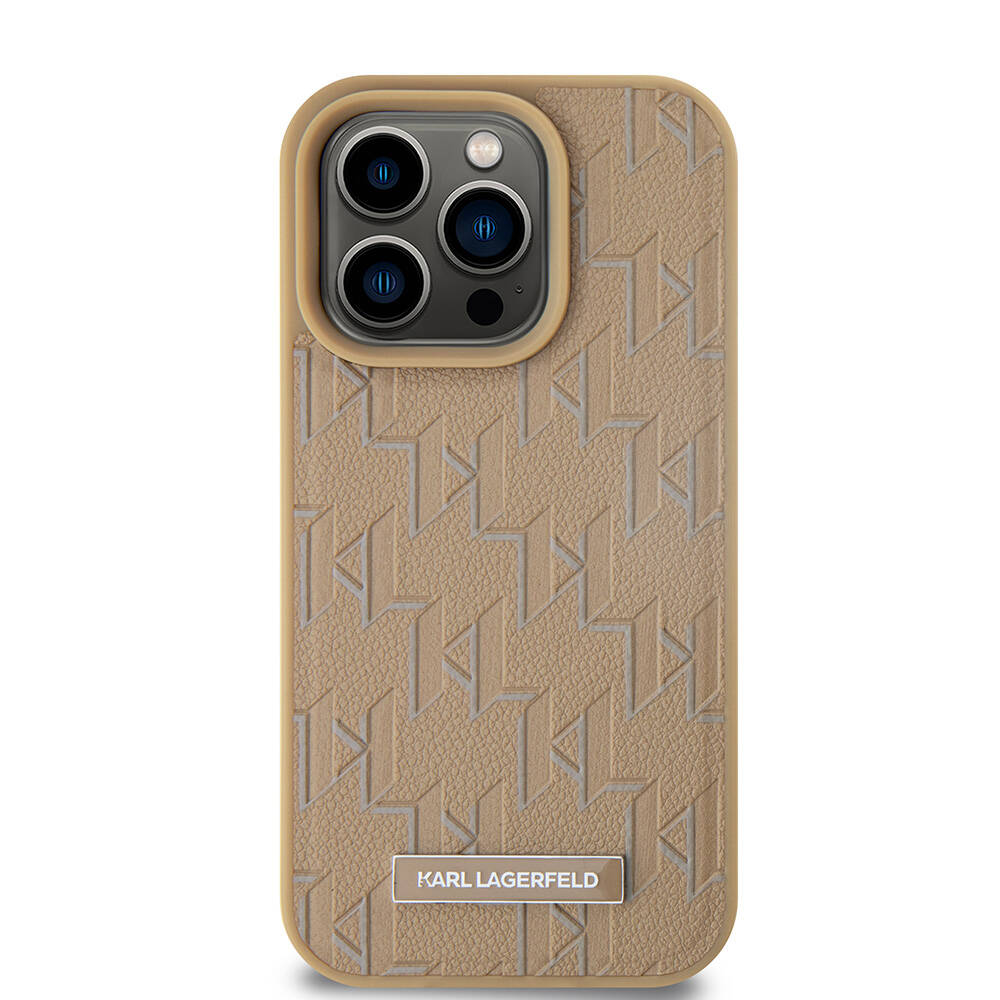 Apple iPhone 15 Pro Uyumlu Kılıf Karl Lagerfeld Orjinal Lisanslı M-safe Şarj Özellikli KL Yazılı Hot Stamp Kapak - 4