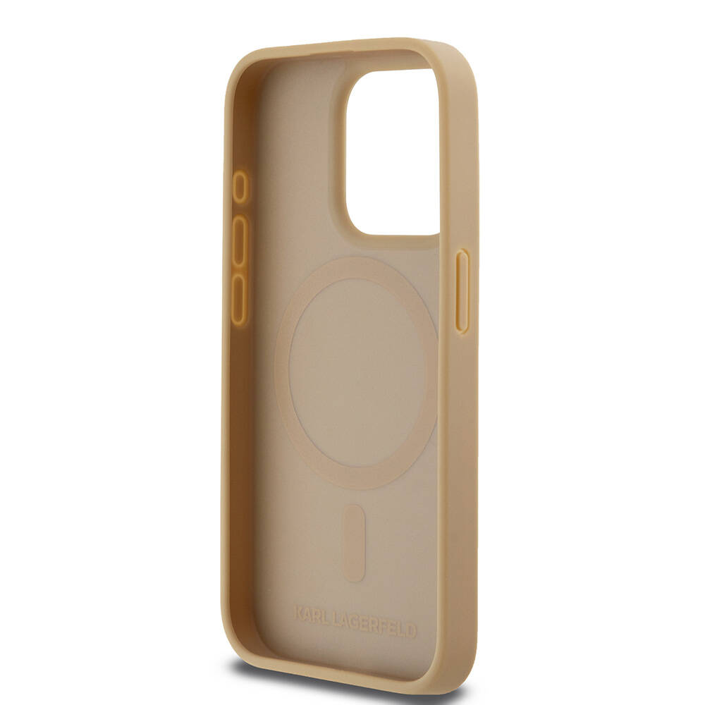 Apple iPhone 15 Pro Uyumlu Kılıf Karl Lagerfeld Orjinal Lisanslı M-safe Şarj Özellikli KL Yazılı Hot Stamp Kapak - 12