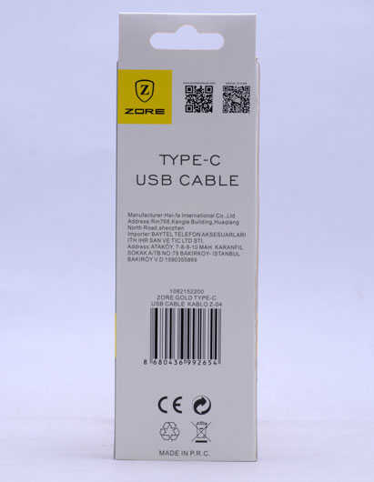 Zore Gold Type-C Usb Kablo Z-04 - 1