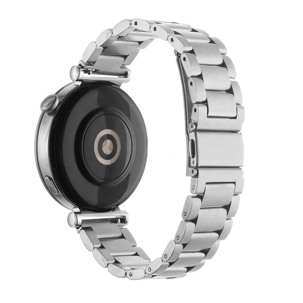 Huawei Watch GT 4 41mm Uyumlu 18mm Kordon Paslanmaz Metal Baklalı Tasarım KRD-04 Kayış - 6