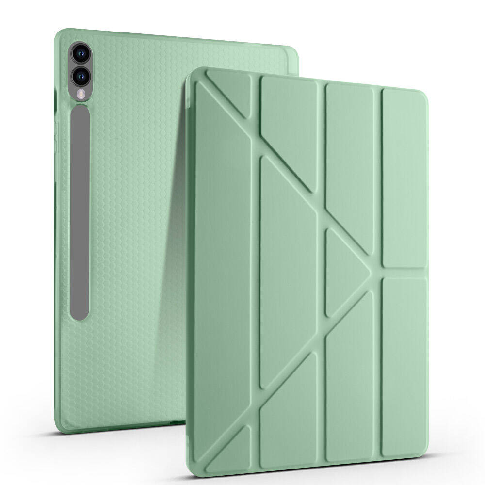 Samsung Galaxy Tab S9 FE Plus Uyumlu Kılıf Zore Tri Folding Kalem Bölmeli Standlı Kılıf - 1