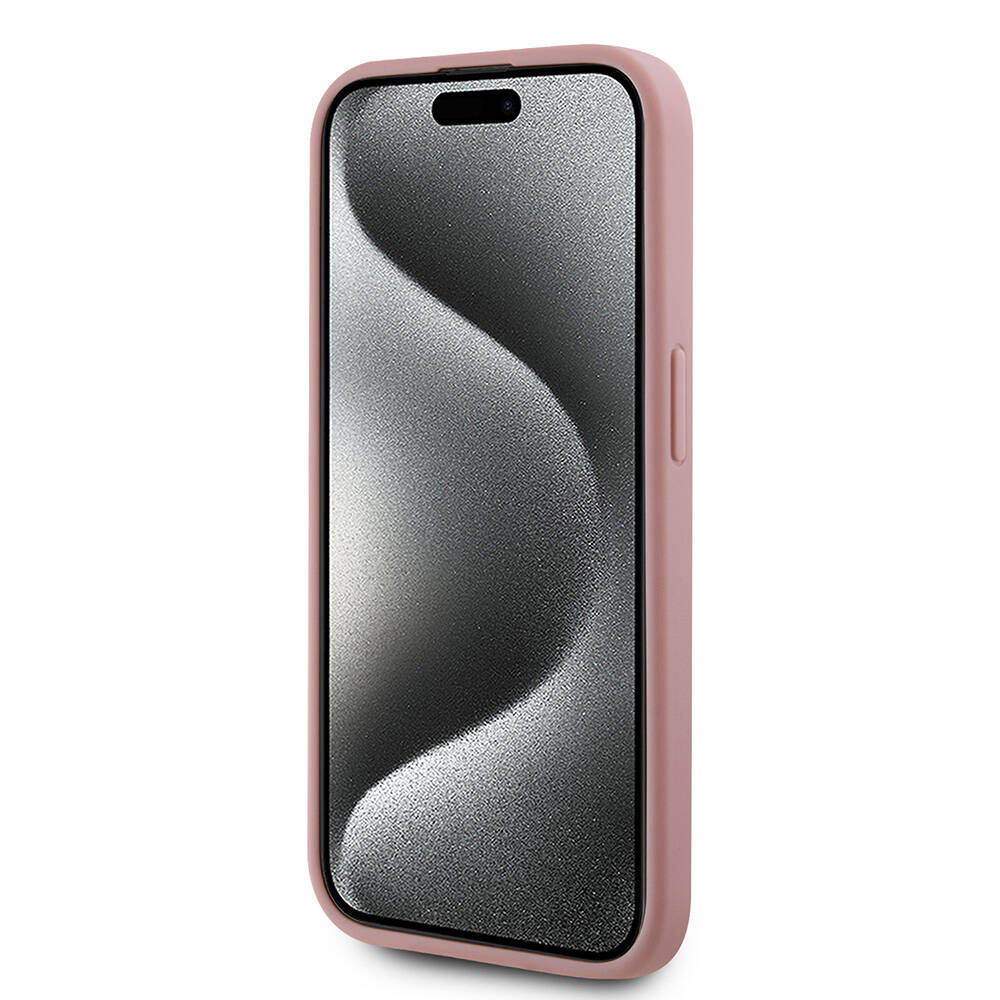 Apple iPhone 15 Pro Uyumlu Kılıf Karl Lagerfeld Orjinal Lisanslı 3D KL Yazılı Tüylü Arka Yüzey Saffiano Rhinestones Kapak - 10